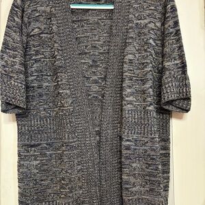 CJ Banks Blue and White Knit Sweater